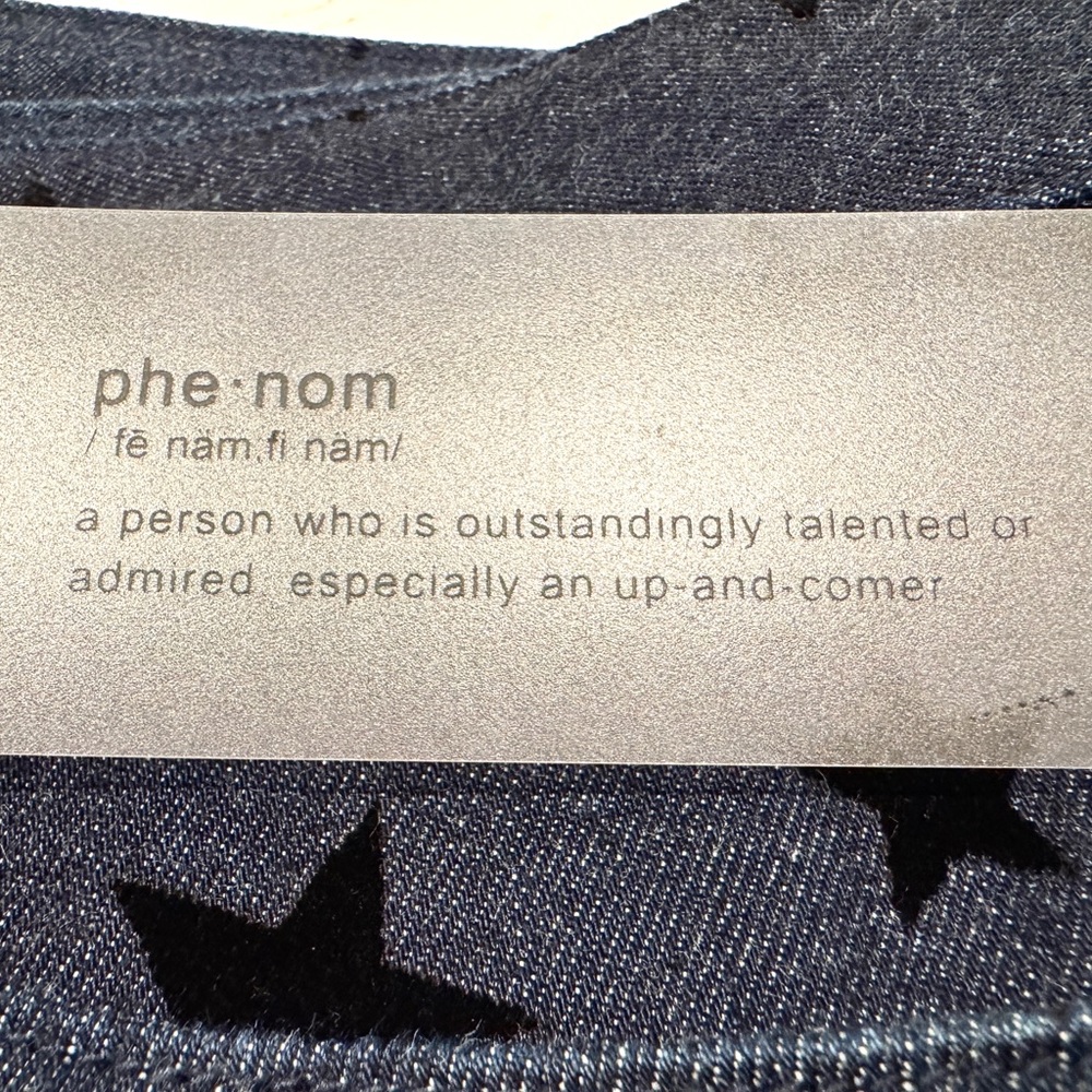 Phenom Los Angeles Men’s Rocker Blue Boot Cut Felt Stars Belt Jeans Waist 38 NWT - Picture 11 of 15